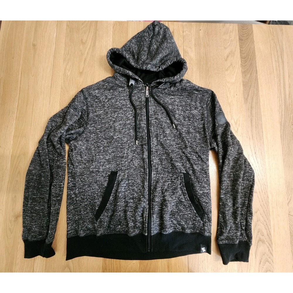 South Pole Men's Full Zip Hoodie Size‎ L Heather Charcoal Gray Black Southpole